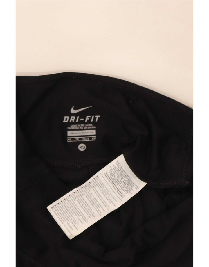 Nike Womens Dri Fit Leggings UK 6 XS Black Polyester