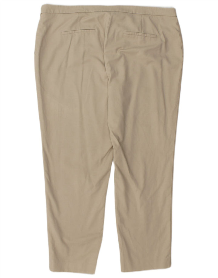 CALVIN KLEIN Womens Straight Cropped Trousers US 16 2XL W38 L27 Beige