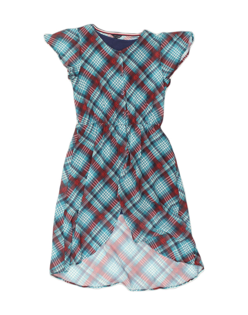 TOMMY HILFIGER Girls Tall Asymmetric Playsuit 15-16 Years XL  Blue Check | Vintage Tommy Hilfiger | Thrift | Second-Hand Tommy Hilfiger | Used Clothing | Messina Hembry 