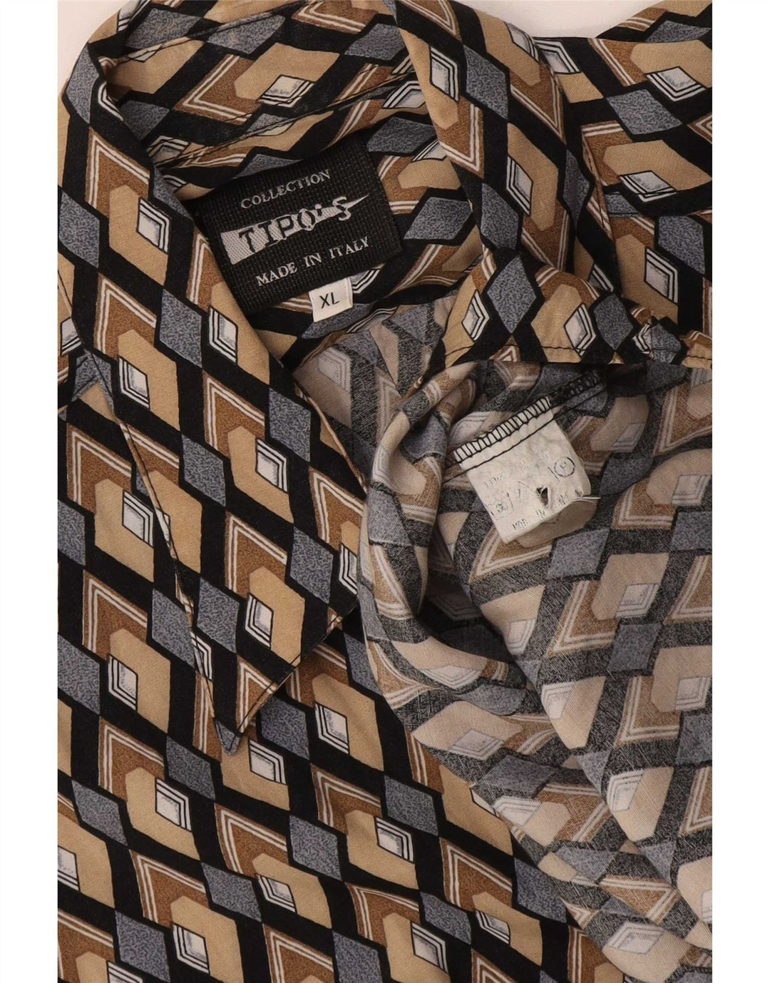 Tipo' S Mens Short Sleeve Shirt XL Multicoloured Geometric Cotton