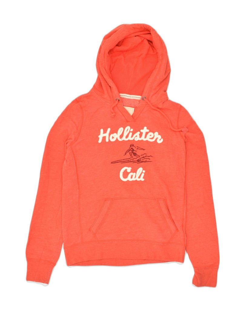 HOLLISTER Womens Graphic Hoodie Jumper UK 14 Large Red Cotton | Vintage Hollister | Thrift | Second-Hand Hollister | Used Clothing | Messina Hembry 