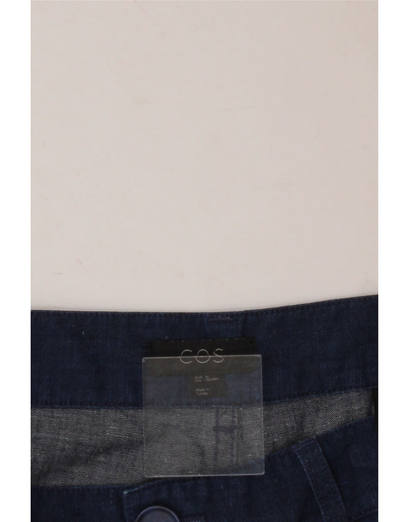 COS Womens Straight Cropped Trousers EU 36 Small W30 L24 Navy Blue Cotton Vintage Cos and Second-Hand Cos from Messina Hembry 