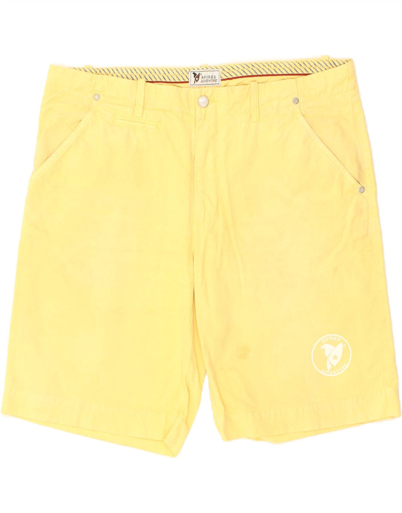 AVIREX Mens Chino Shorts W37 Large Yellow Cotton | Vintage Avirex | Thrift | Second-Hand Avirex | Used Clothing | Messina Hembry 
