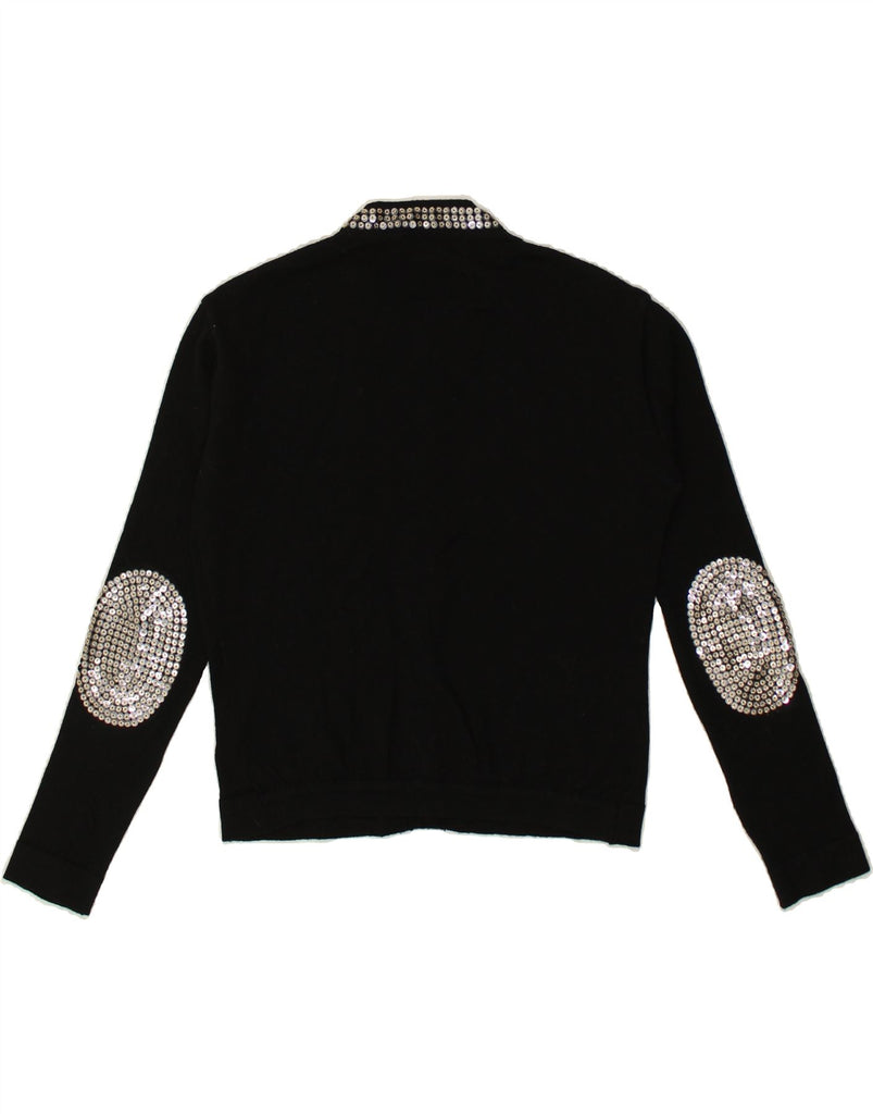 ROCCOBAROCCO Womens Cardigan Sweater UK 14 Medium Black | Vintage Roccobarocco | Thrift | Second-Hand Roccobarocco | Used Clothing | Messina Hembry 
