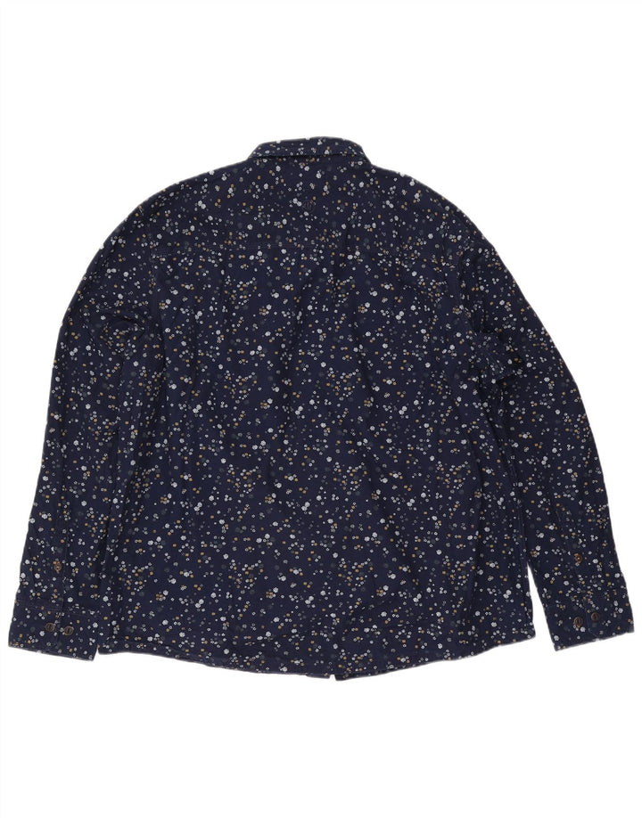 Fat Face Mens Shirt 3XL Navy Blue Floral Cotton