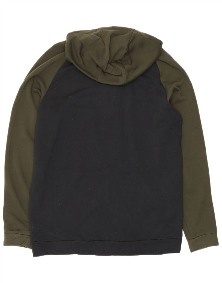 Nike Mens Zip Hoodie Sweater Large Black Colourblock Polyester