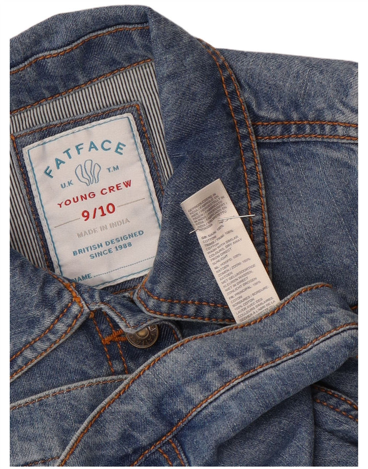 Fat Face Girls Denim Jacket 9-10 Years Blue Cotton