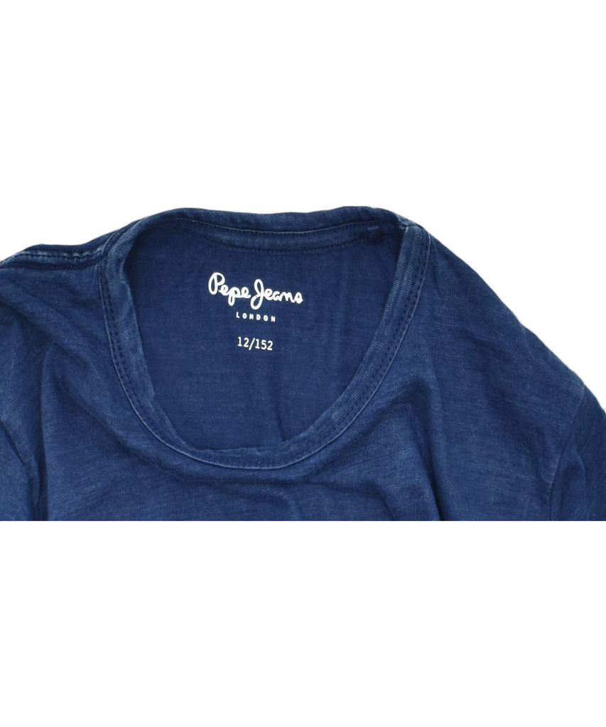 PEPE JEANS Boys Graphic Top Long Sleeve 10-11 Years Blue Cotton | Vintage | Thrift | Second-Hand | Used Clothing | Messina Hembry 