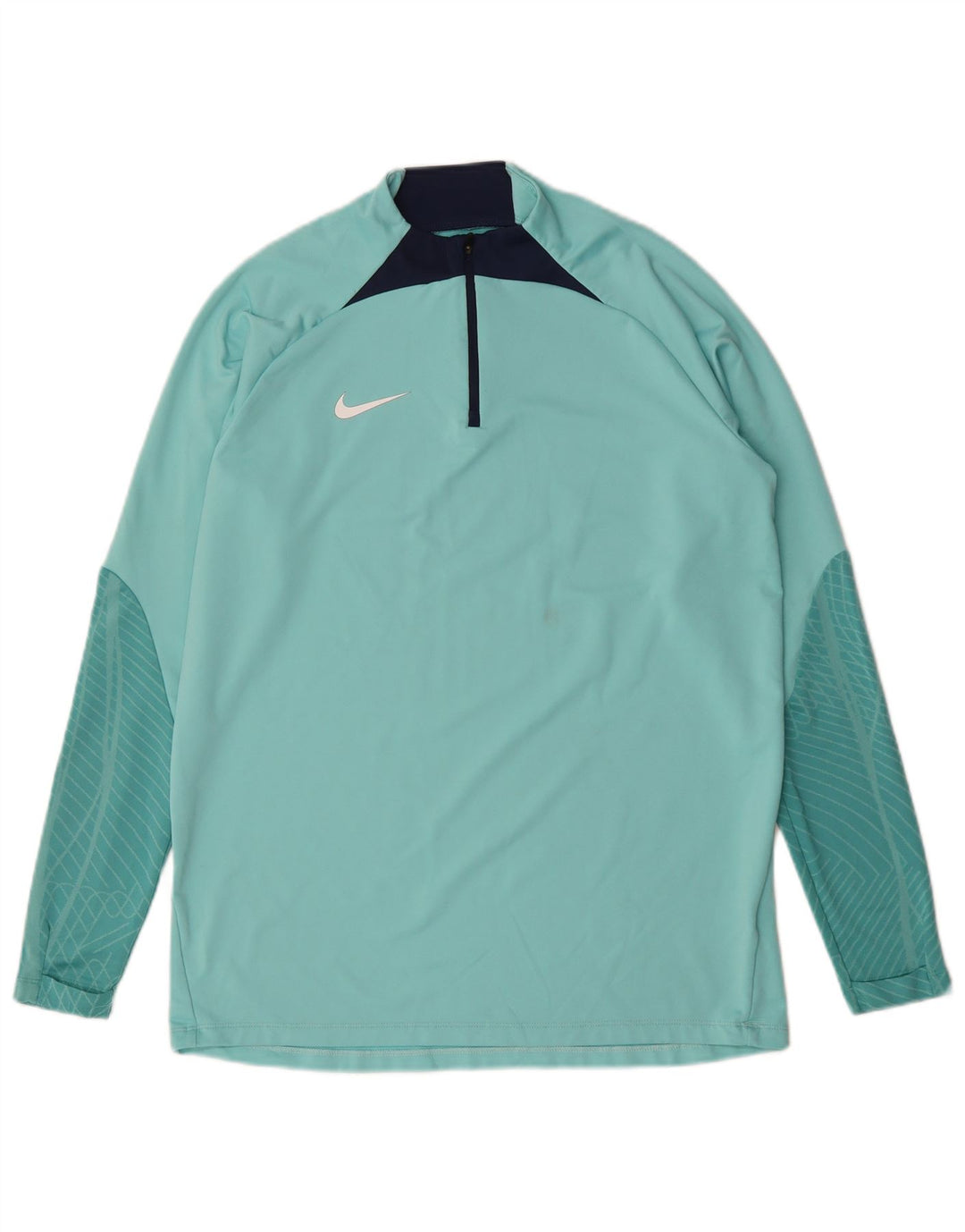 Nike Womens Dri Fit Zip Neck Pullover Tracksuit Top UK 16 Large Turquoise