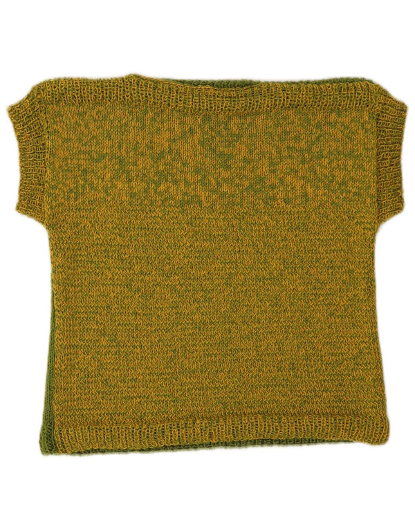 Vintage Womens Vest Tank Top UK 8 Small Green Flecked