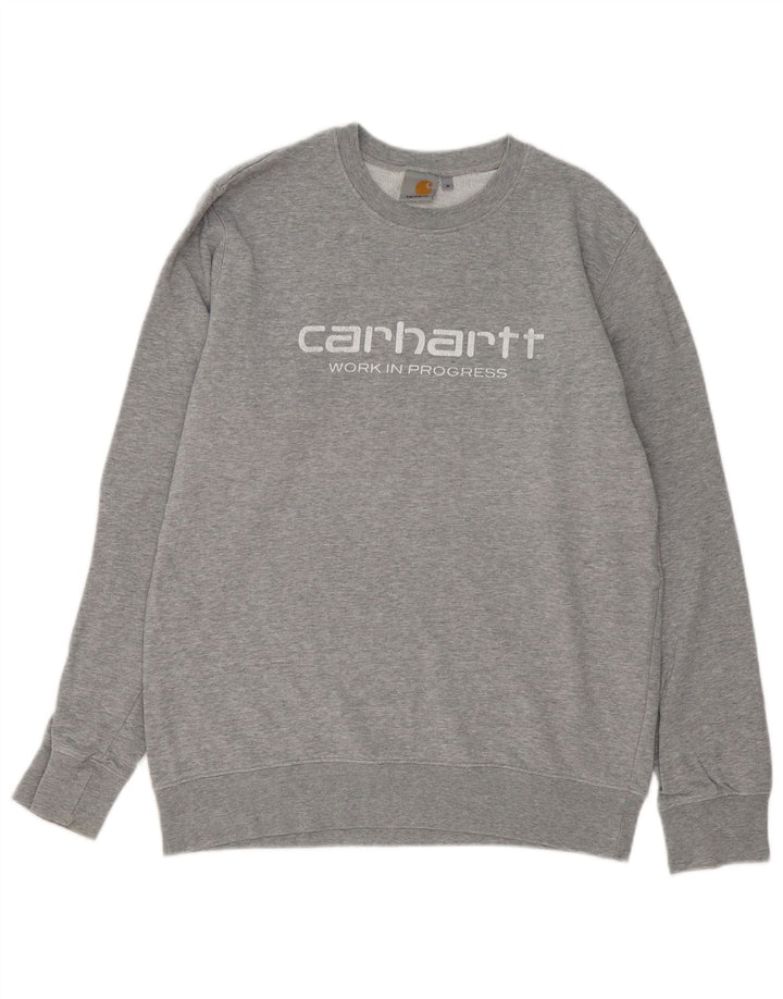 Carhartt Mens Graphic Sweatshirt Jumper Medium Grey Flecked Cotton