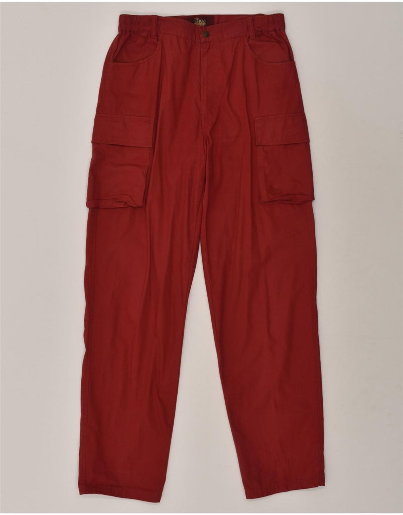 ICELAND Mens Tapered Cargo Trousers Medium W32 L33 Red Cotton | Vintage Iceland | Thrift | Second-Hand Iceland | Used Clothing | Messina Hembry 