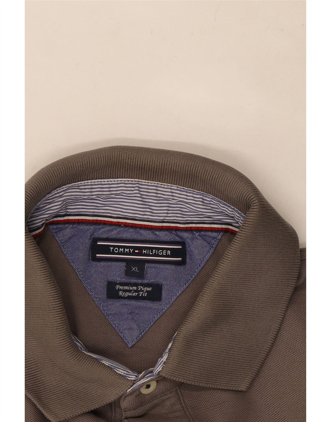 Tommy Hilfiger Mens Regular Fit Polo Shirt XL Grey Cotton