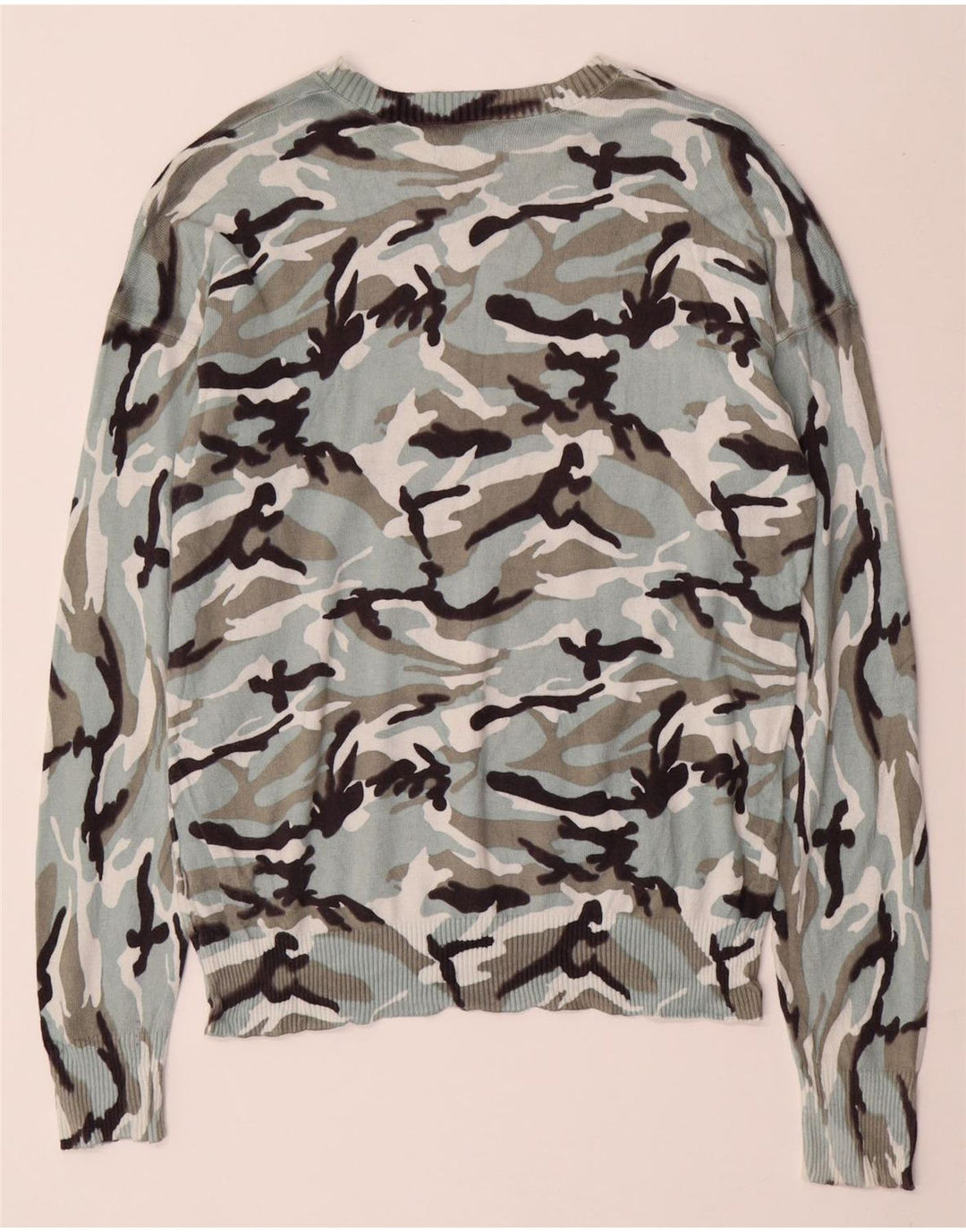 CALVIN KLEIN JEANS Womens Boat Neck Jumper Sweater UK 14 Medium Blue