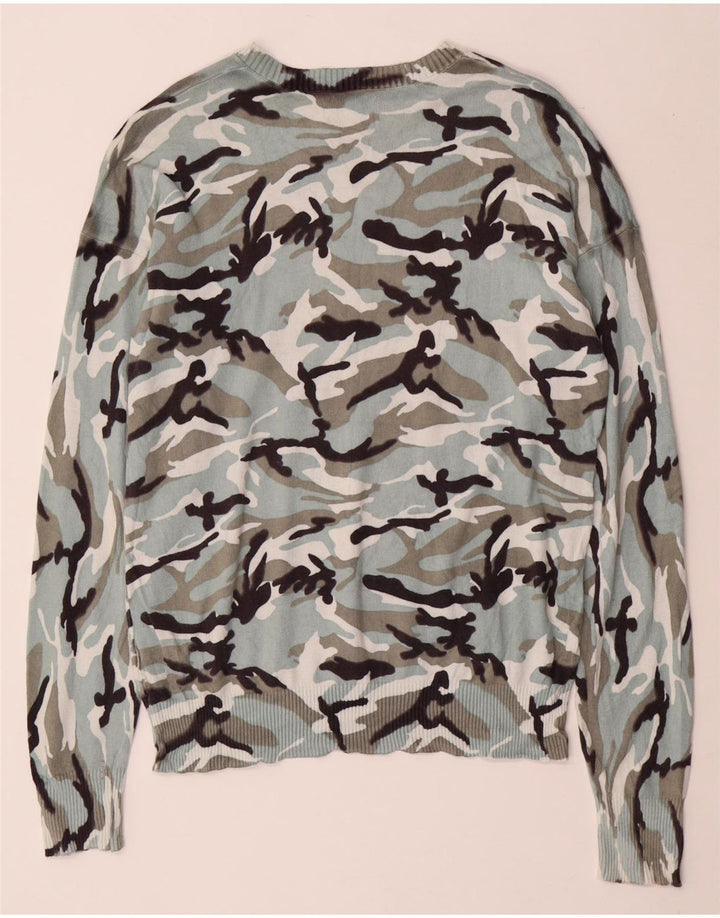 CALVIN KLEIN JEANS Womens Boat Neck Jumper Sweater UK 14 Medium Blue