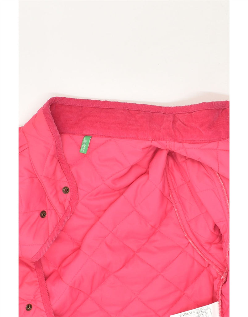 BENETTON Girls Quilted Jacket 13-14 Years 3XL Pink Polyamide | Vintage Benetton | Thrift | Second-Hand Benetton | Used Clothing | Messina Hembry 