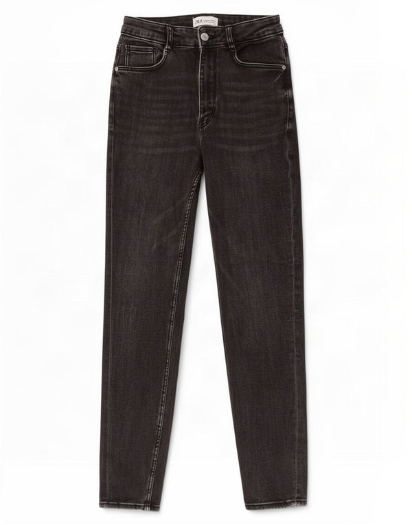 Zara Womens Skinny Cropped Jeans EU 38 Small W28 L25 Black Cotton