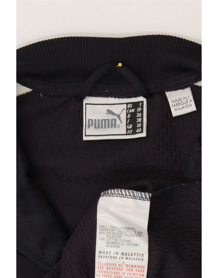 Puma Womens Tracksuit Top Jacket UK 10 Small Navy Blue Colourblock