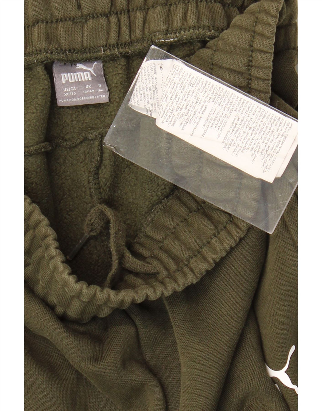 PUMA Boys Tracksuit Trousers Joggers 13-14 Years  Khaki Cotton