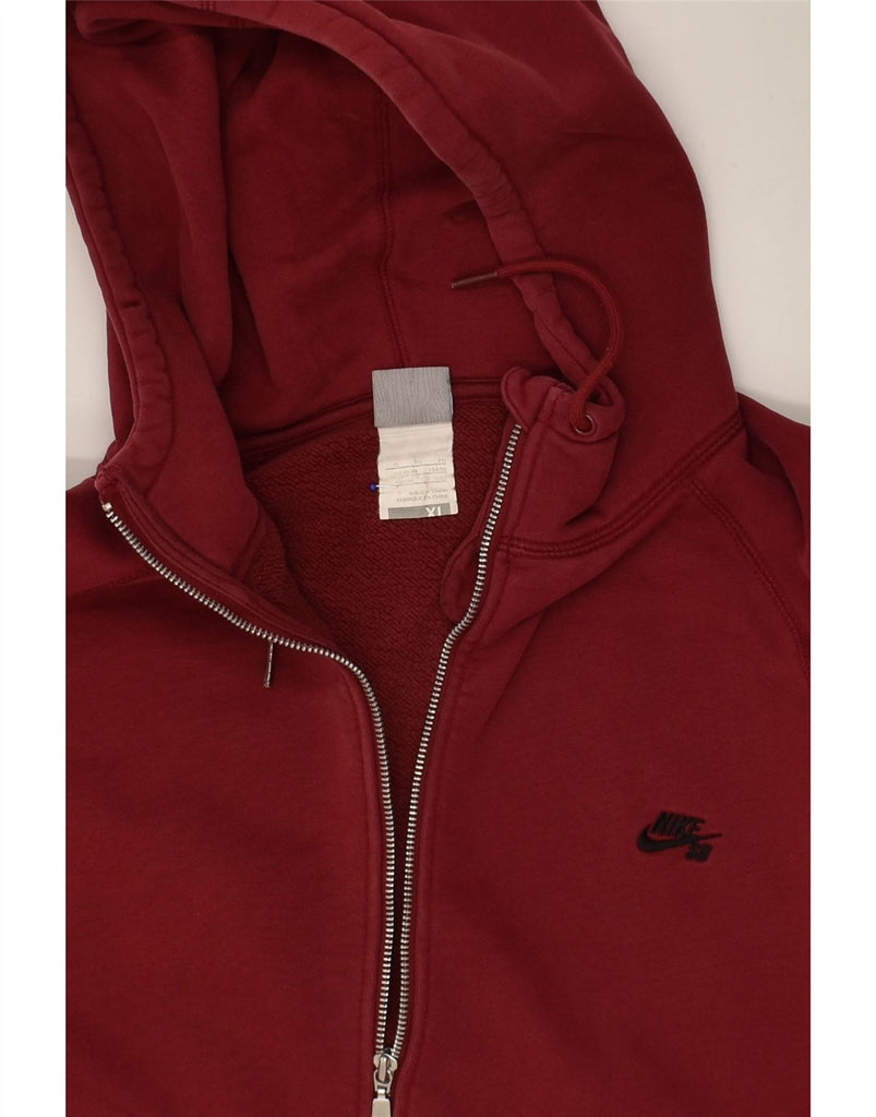 NIKE Mens Zip Hoodie Sweater UK 46/48 XL Red Cotton | Vintage Nike | Thrift | Second-Hand Nike | Used Clothing | Messina Hembry 
