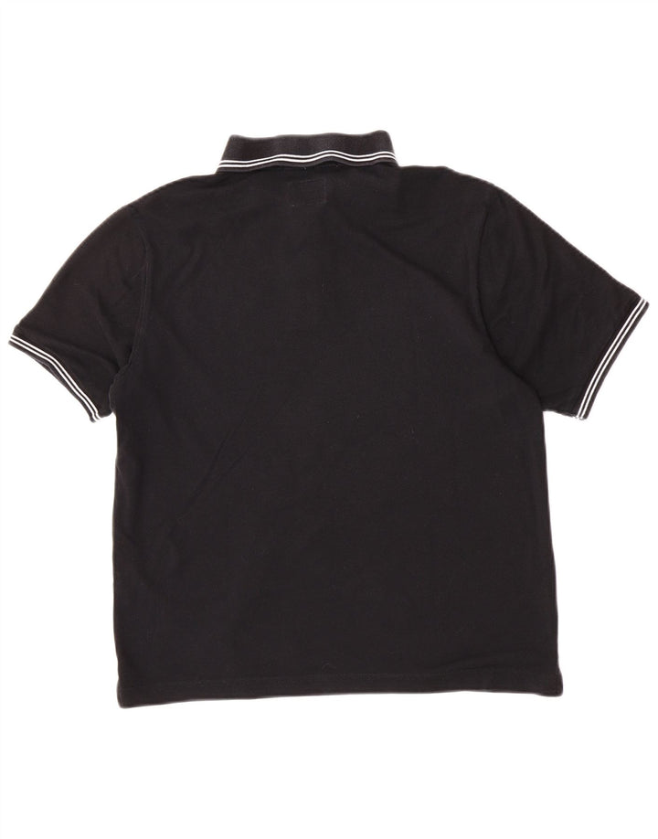 Champion Mens Easy Fit Graphic Polo Shirt Medium Black Cotton