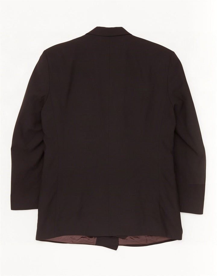 Marks & Spencer Mens Double Breasted Blazer Jacket UK 44 XL Black Polyester