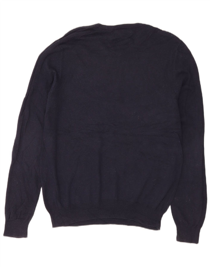 Marks & Spencer Mens Crew Neck Jumper Sweater Medium Navy Blue Cotton