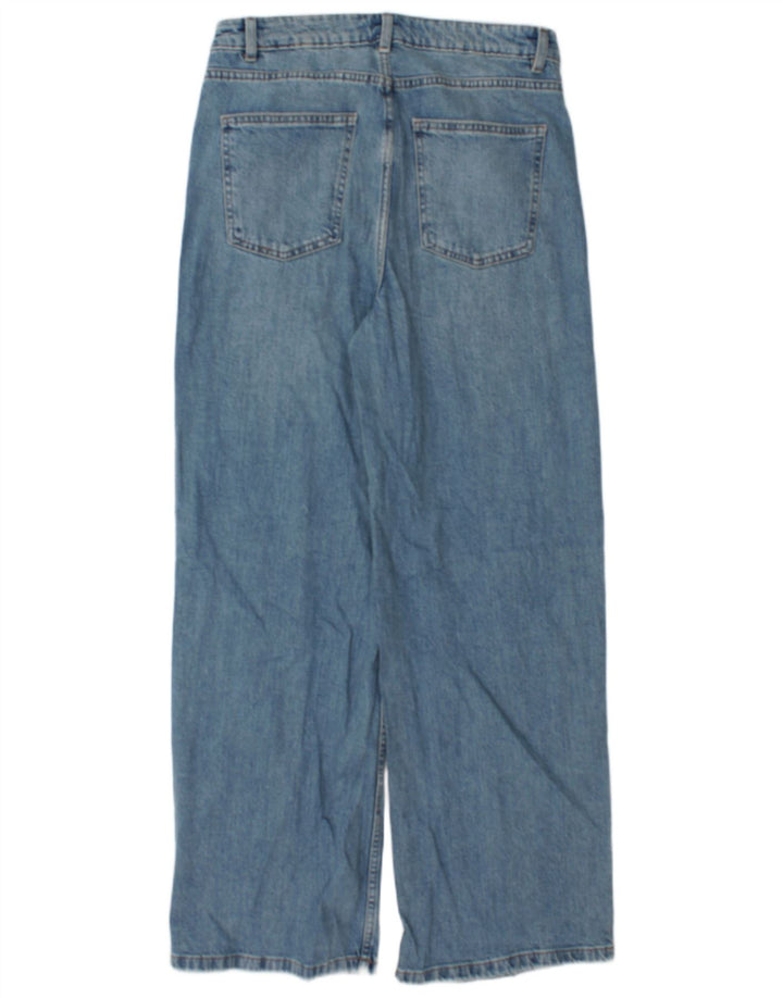 Marks & Spencer Womens Wide Leg Jeans UK 12 Medium W30 L30 Blue