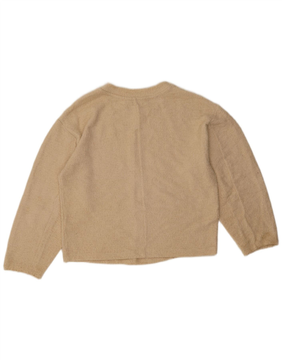 Marks & Spencer Womens Oversized Blouse Top UK 6 XS Beige Cotton