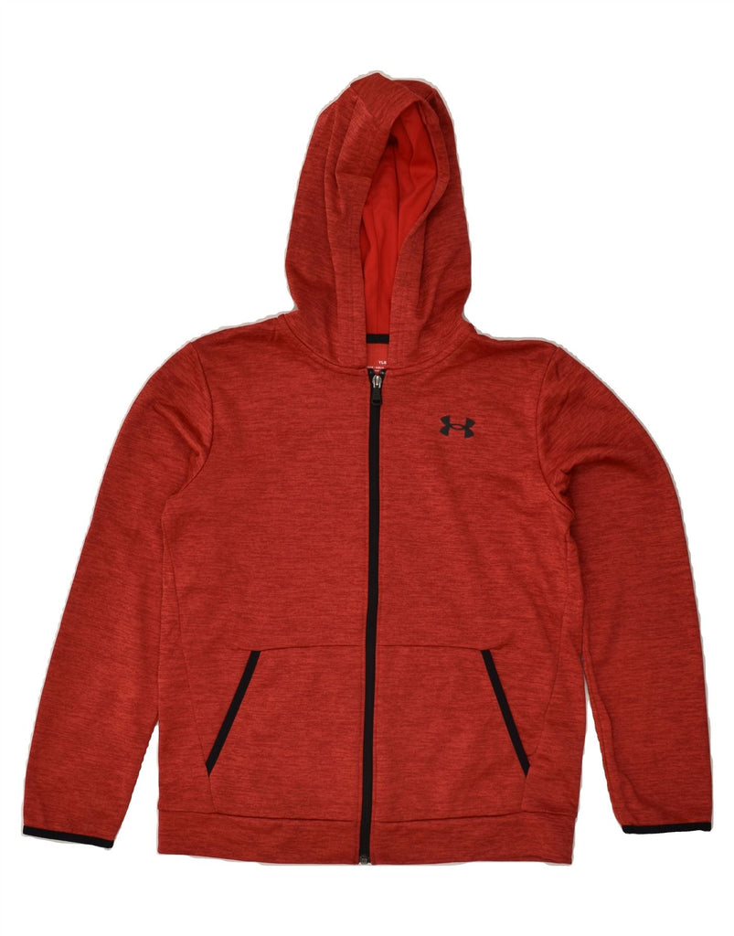 UNDER ARMOUR Boys Zip Hoodie Sweater 11-12 Years Large Red Flecked | Vintage Under Armour | Thrift | Second-Hand Under Armour | Used Clothing | Messina Hembry 