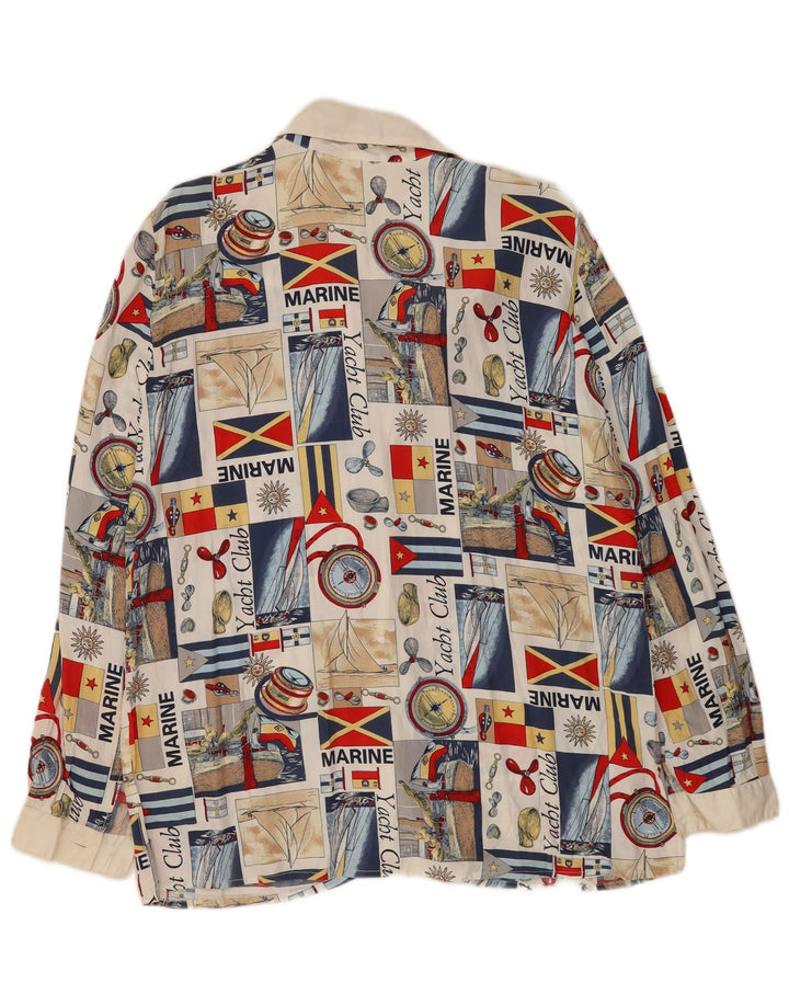 Vintage Womens Abstract Graphic Shirt Blouse UK 16 Large Multicoloured