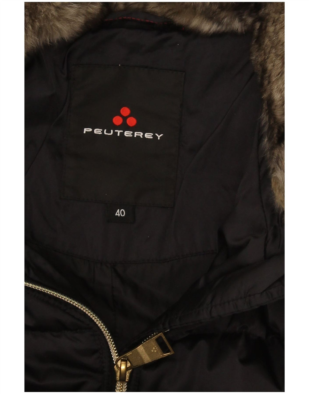 PEUTEREY Womens Hooded Padded Coat IT 40 Small Black