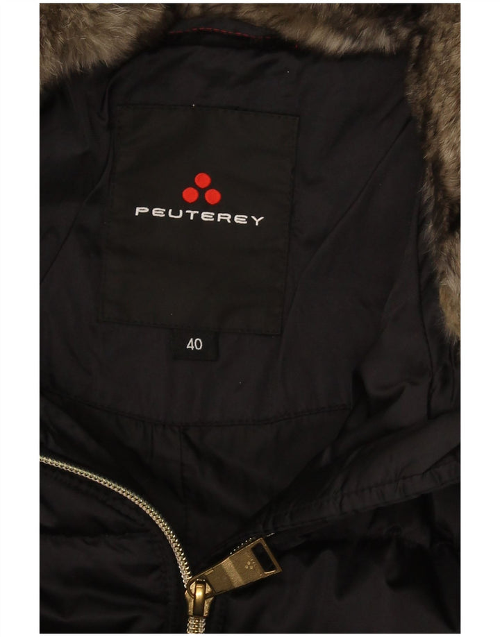 PEUTEREY Womens Hooded Padded Coat IT 40 Small Black