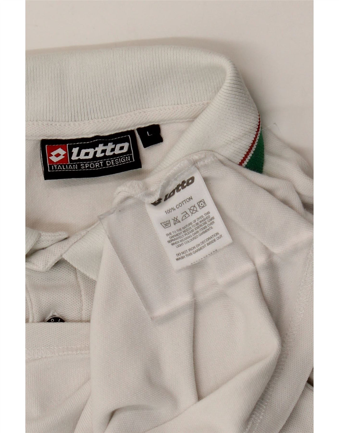 Lotto Mens Polo Shirt Large White Cotton