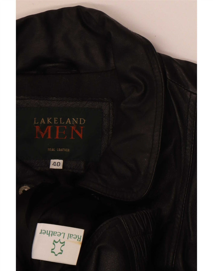 Lakeland Mens Leather Jacket UK 40 Large Black