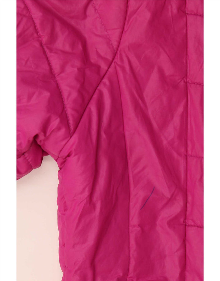Kappa Womens Hooded Oversized Padded Jacket UK 10 Small Pink Polyester