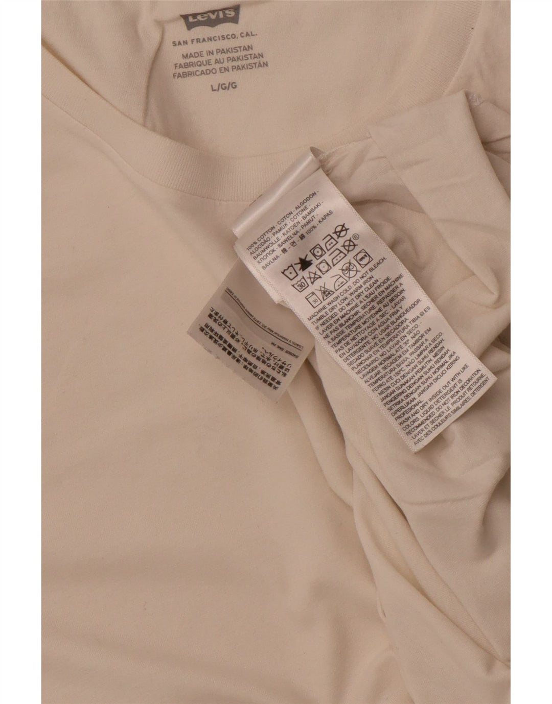 Levi's Mens T-Shirt Top Large White Cotton