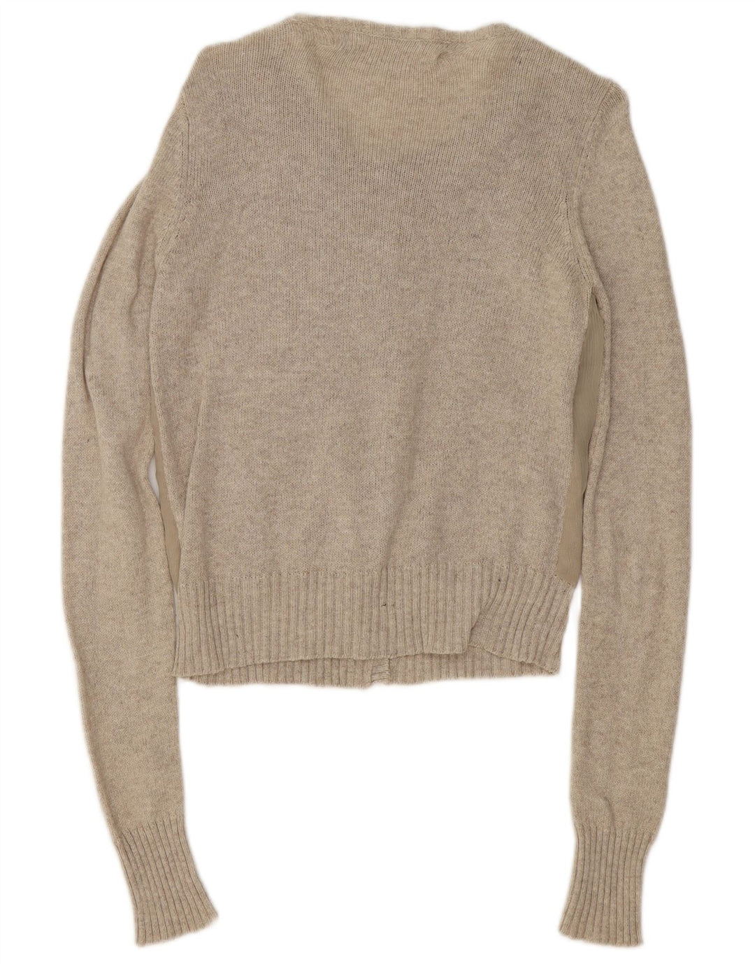 ZARA Womens Cardigan Sweater UK 12 Medium Beige Cotton
