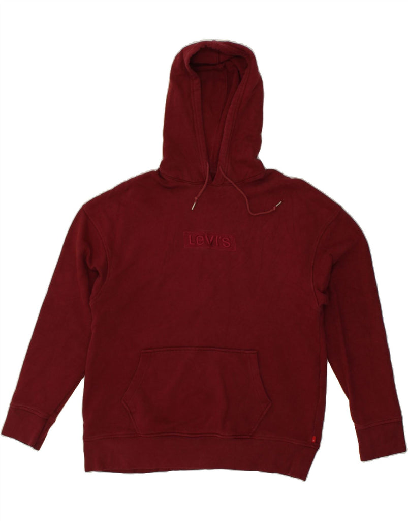 LEVI'S Mens Graphic Hoodie Jumper Large Burgundy Cotton | Vintage Levi's | Thrift | Second-Hand Levi's | Used Clothing | Messina Hembry 