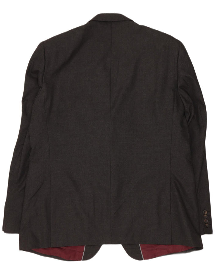 Marks & Spencer Mens 2 Button Blazer Jacket UK 46 XL Grey Polyester