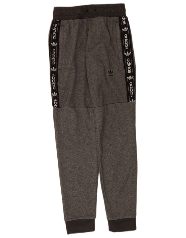 Adidas Mens Graphic Tracksuit Trousers Joggers Small Grey Colourblock