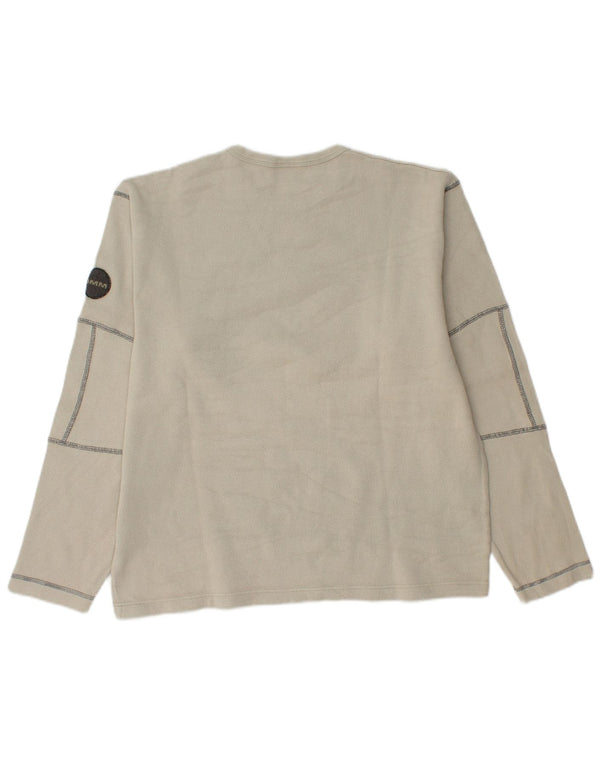 UMM Womens Crew Neck Jumper Sweater UK 20 2XL Off White Cotton