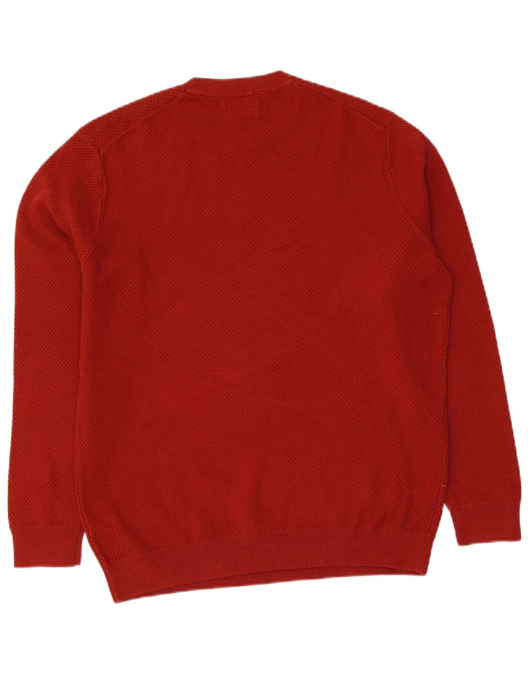 Massimo Dutti Mens Crew Neck Jumper Sweater Medium Burgundy Cotton
