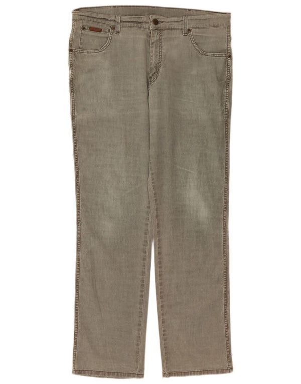 Wrangler Mens Texas Stretch Straight Jeans W36 L32 Grey Cotton