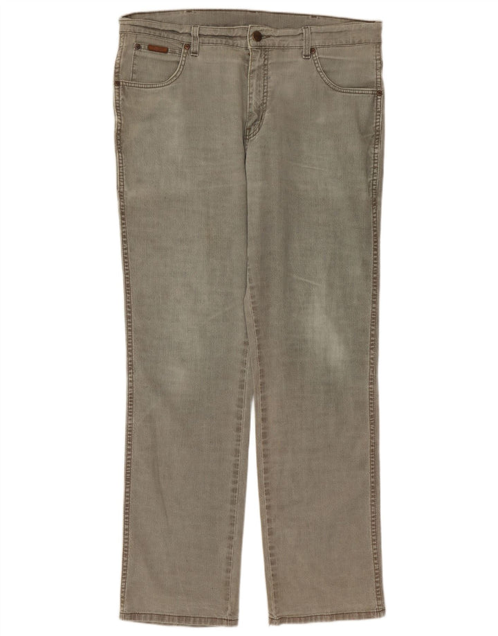 Wrangler Mens Texas Stretch Straight Jeans W36 L32 Grey Cotton