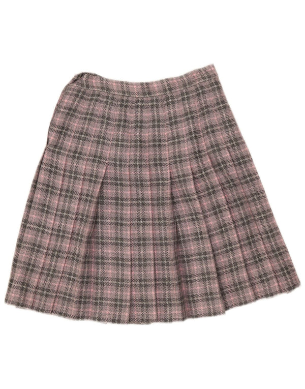 Vintage Womens A-Line Skirt W26 Small Pink Check
