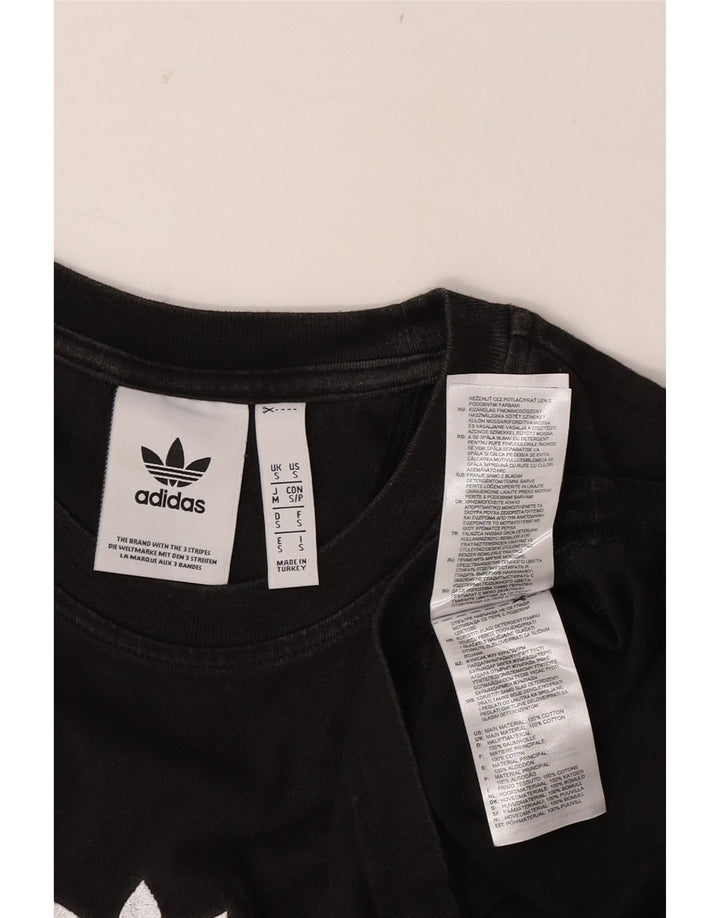 Adidas Mens T-Shirt Top Small Black Cotton