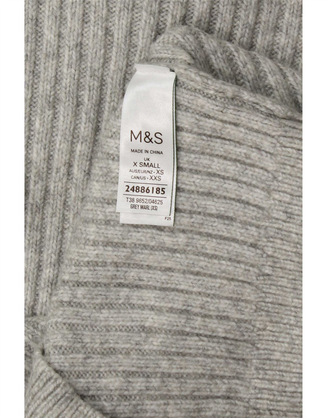 Marks & Spencer Womens Crew Neck Jumper Sweater UK 6 XS Grey Polyester