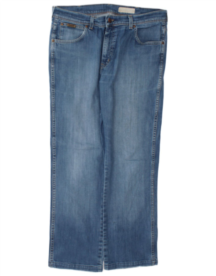 Wrangler Mens Texas Stretch Straight Jeans W36 L29 Blue Cotton