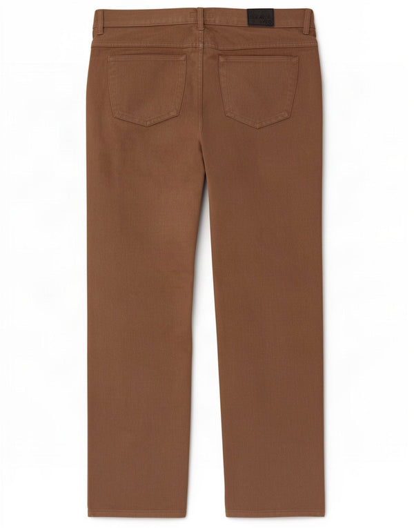 Marks & Spencer Mens Straight Casual Trousers W40 L31 Brown Cotton